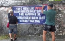 Warga Lamongan Pasang Spanduk Peringatkan Pemilik Tuyul, Polisi Sebut Laporkan ke Kami Saja