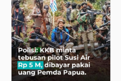 KKB Minta Tebusan Rp 5 Miliar untuk Bebaskan Pilot Susi Air, Polda: Siap Membayar Dananya dari Pemda