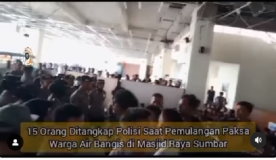 Bubarkan Aksi Demo Warga Air Bangis di Masjid Raya Sumbar, Polisi Menangkap Belasan Aktivis 