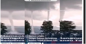 Dua Tornado Kembar di Atas Danau Toba, Warga Sebut Halisungsung Mirip Dua Naga Sedang Bertempur