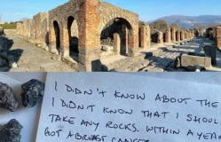 Pencuri Batu Pompeii Merasa Kena Kutukan Sehingga Ia Menderita Kanker Payudara