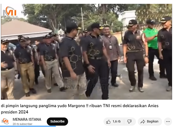 Video Hoaks Panglima TNI dukung Anies jadi Capres