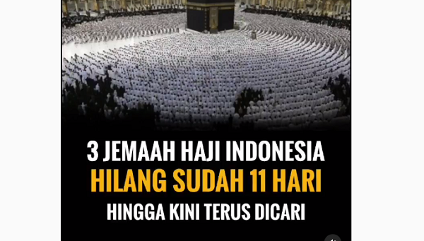 Tiga Jamaah Indonesia Hilang di Tanah Suci